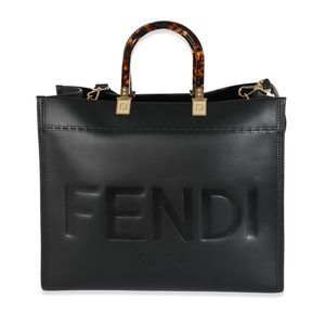 Fendi Black Leather Medium Sunshine Tote